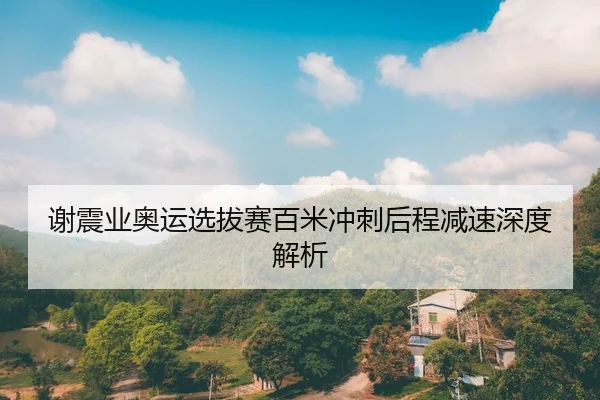 谢震业奥运选拔赛百米冲刺后程减速深度解析
